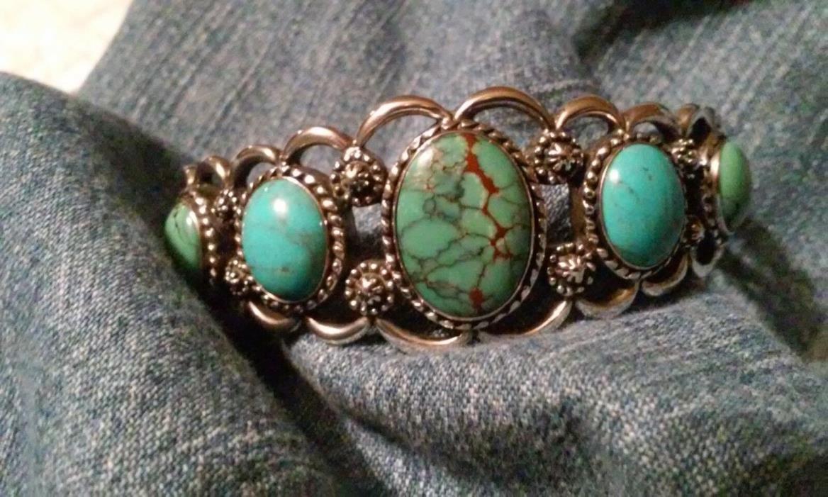 Carolyn Pollack Relios Sterling Silver and Turquoise cuff bracelet