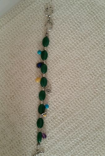 Southwest bracelet sterling silver with muti colored.beads