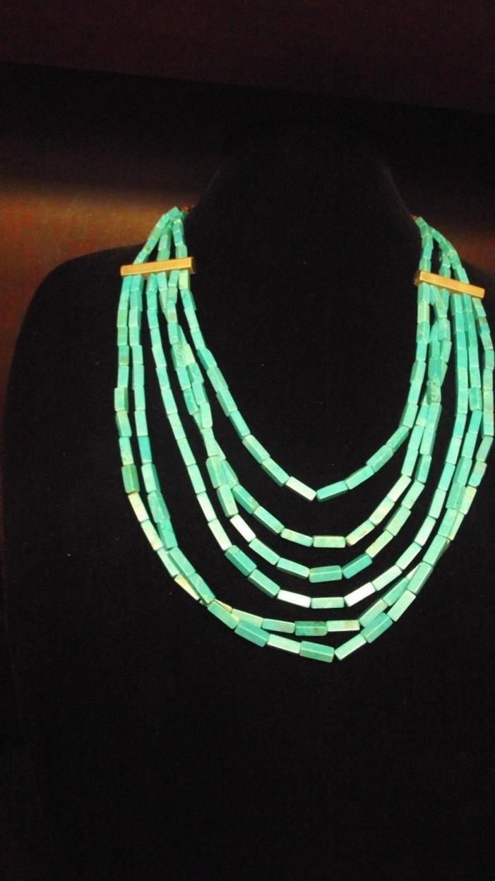 VINTAGE STERLING TURQUOISE NECKLACE
