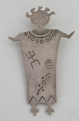 Vintage figurative pin, brooch or pendant sterling silver southwest, petroglyphs