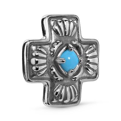 Carolyn Pollack American West Sleeping Beauty Turquoise Cross Pendant