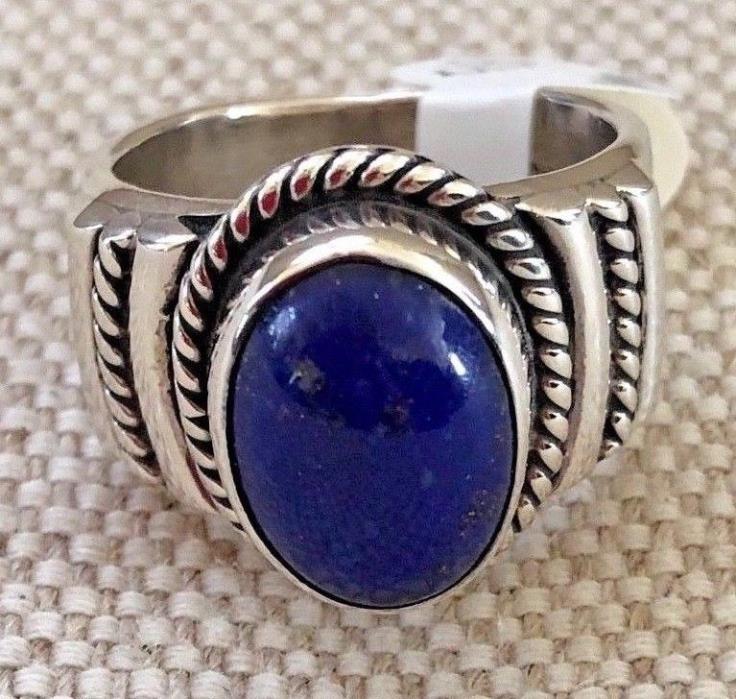 Lapis in Sterling Silver Ring Size 8 1/2