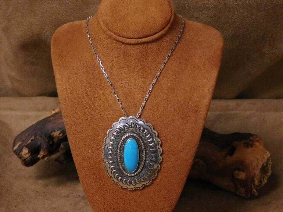 Carolyn Pollack Vintage Sterling Silver And Turquoise Necklace