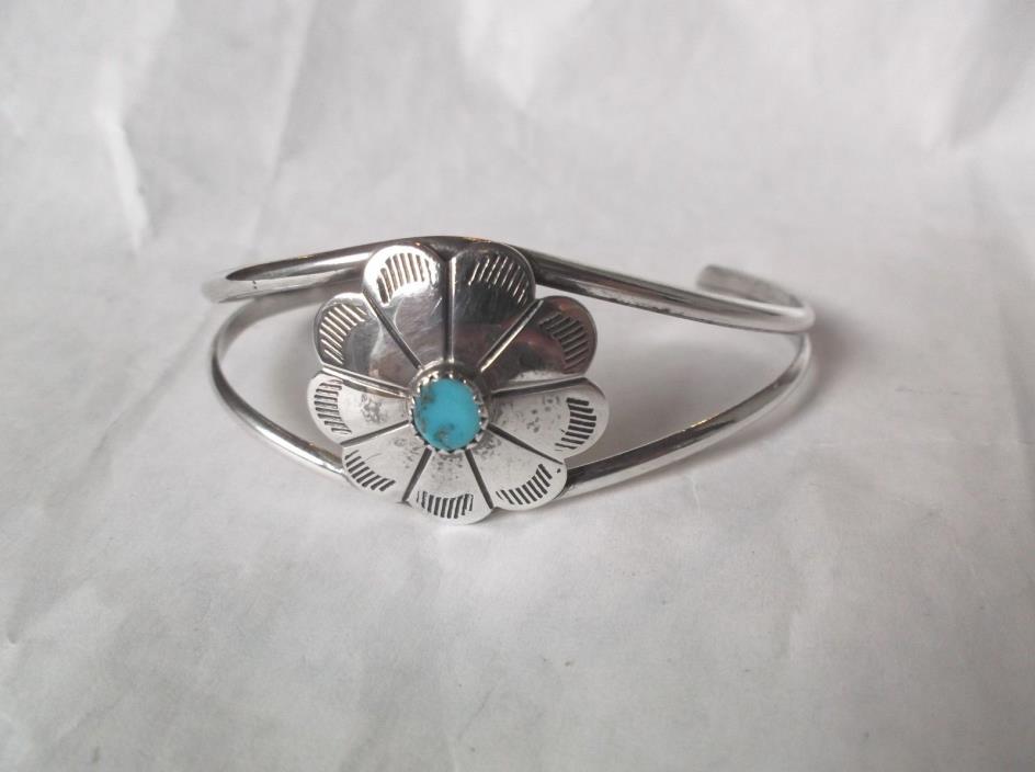 Southwestern silver and turquoise Concho cuff bracelet