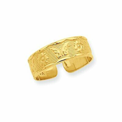 Goldia 14k Yellow Gold Flower & Butterfly Toe Ring
