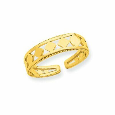Goldia 14k Yellow Gold Diamond Shapes Toe Ring