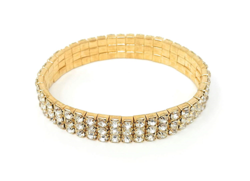 SIMPLICHIC Rhinestone Stretch Bracelet for Women | Gold & Silver | Brides | & |