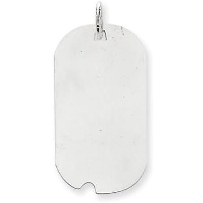 14K White Gold Dog Tag Oval Charm 1.501 grams Jewerly 33mm x 16mm