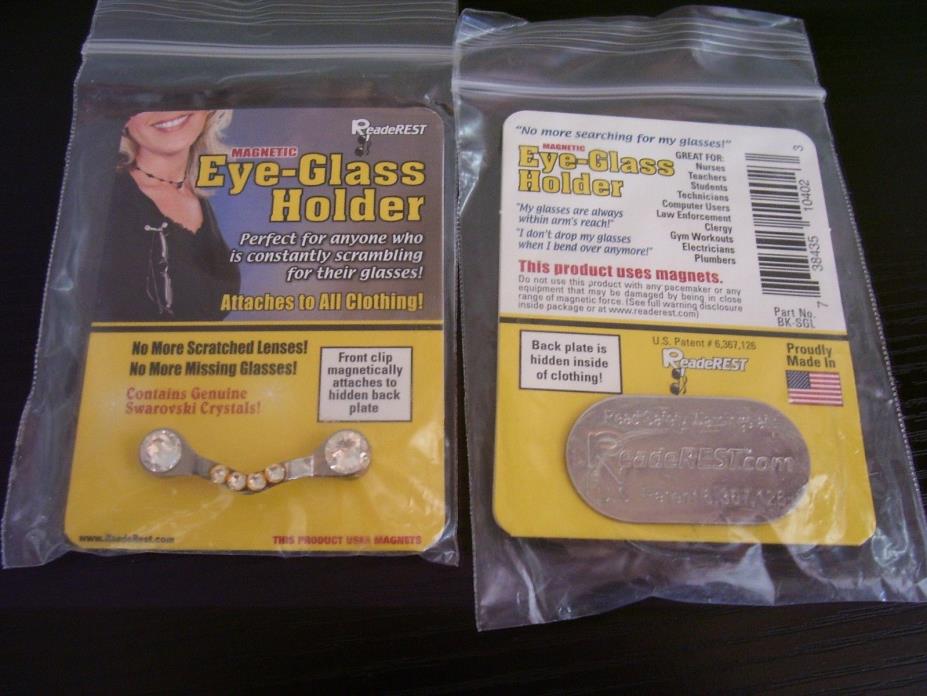 ReadeRest Magneticc Eye-Glass Holder Contains genuine Swarovski Crystals
