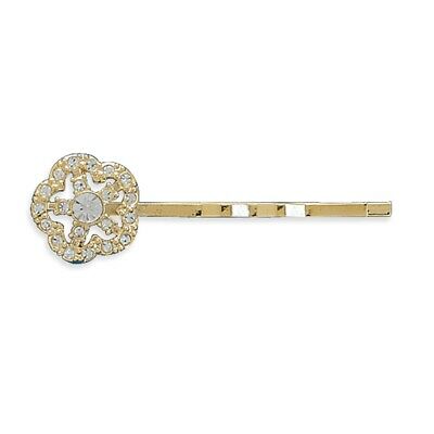 Bridal Hair Bobby Pin Crystal Flower Crystal Gold-plated Brass