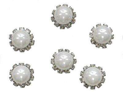 6 Pieces Clear Crystal And Pearls Hair Pins For Bridal Wedding Party B10