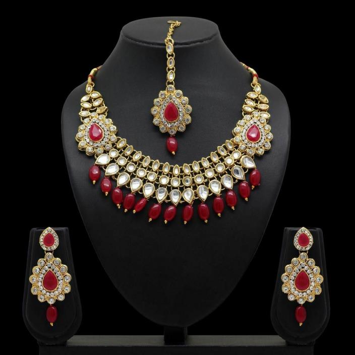 Indian Wedding Kundan Bollywood Style Necklace Set Party Wear Fashion Jewelry