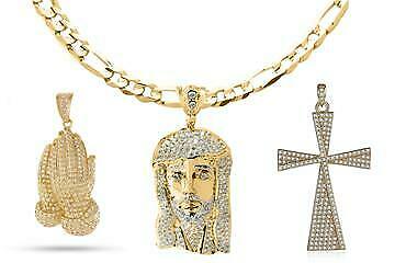 18K Gold Plated Religious Cross Set - Fiagro Necklace + 3 Pendants