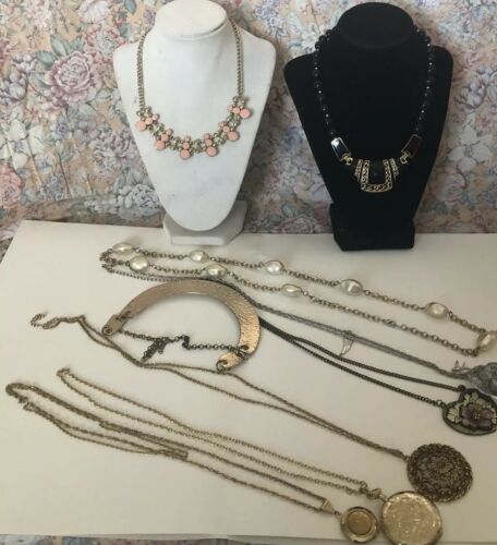 Junk Drawer Jewelry Lot of 23 Necklaces Preowned