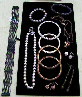 COSTUME ESTATE JEWELRY*12 PC MIX*1928 CROSS NECKLACE*FAB BANGLES*VICTORIAN NKLCE