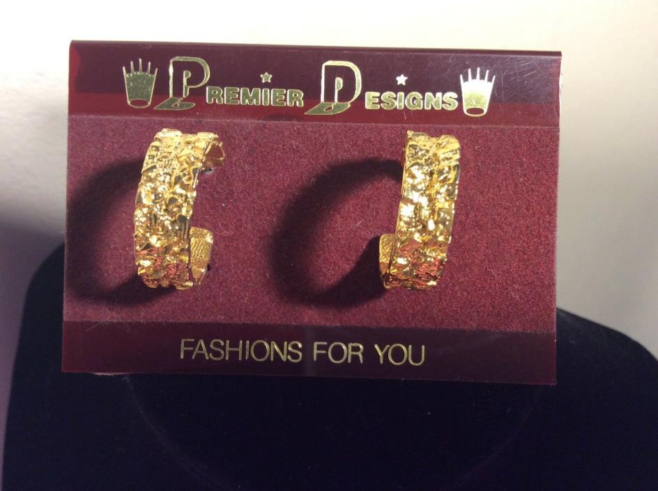 Premier Designs Inc Jewelry Gold Toned Hoop  Post  Earrings