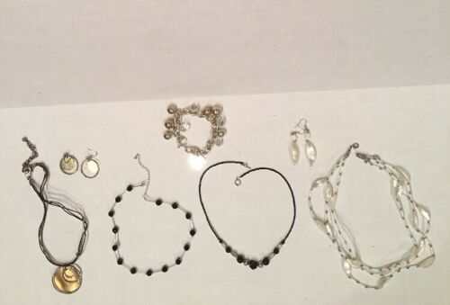 Costume Jewelry Lot of Necklaces Bracelet and Earrings