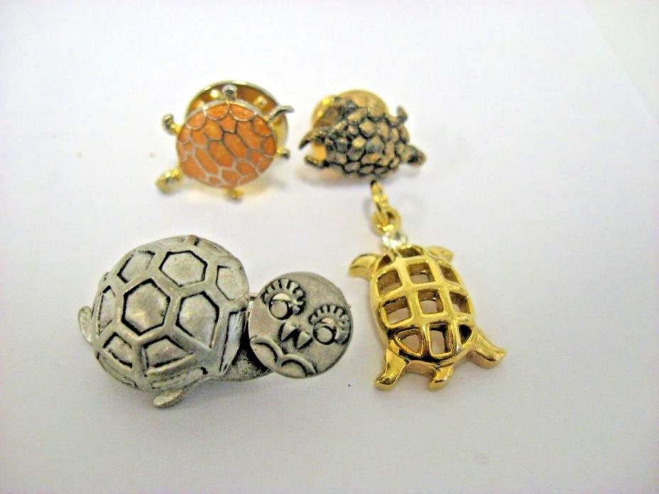 Lot of Turtle Brooch Pin Pendant jewelry lot TURTLE JEWELRY LOT