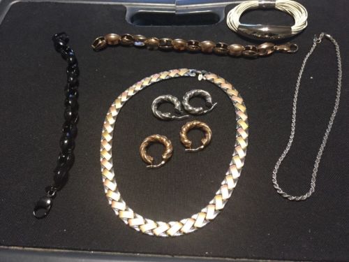Lot Of Milor Stainless Steel Jewelry. Bracelet Earrings Necklaces