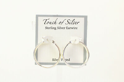 Touch Of Silver  Silver Plated Hoop Earrings