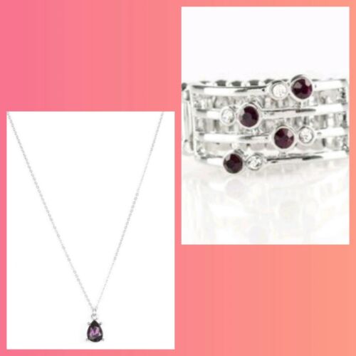 Classy Classicist Purple Necklace & Sparkle Showdown Purple Ring By: Paparazzi