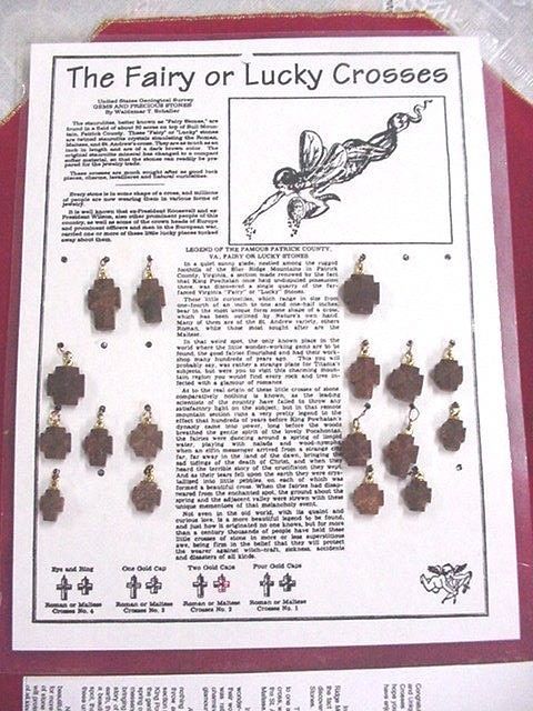 LOT OF 17 FAIRY OR LUCKY CROSSES HISTORIC STORY INCLUDED