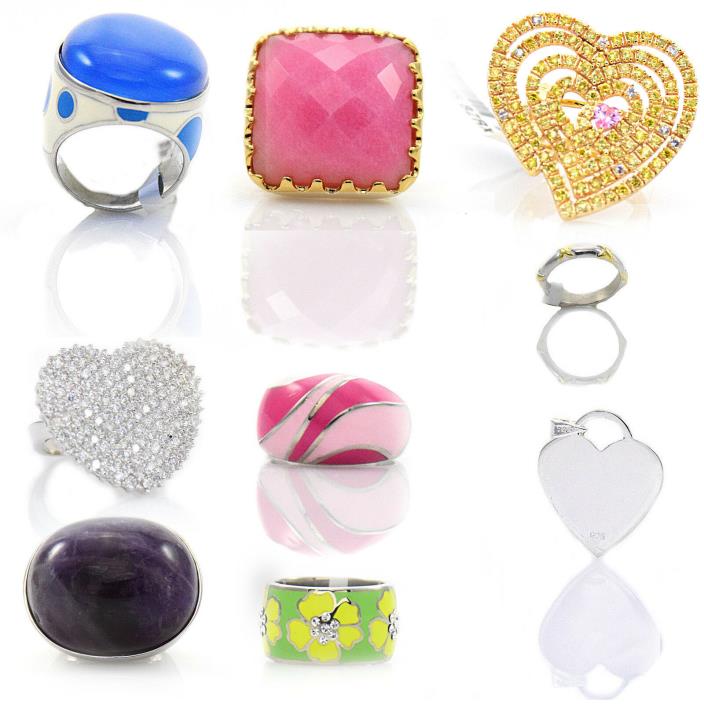 NEW Fashion Jewelry Rings and Pendants Mixed Lot Liquidation 45 items