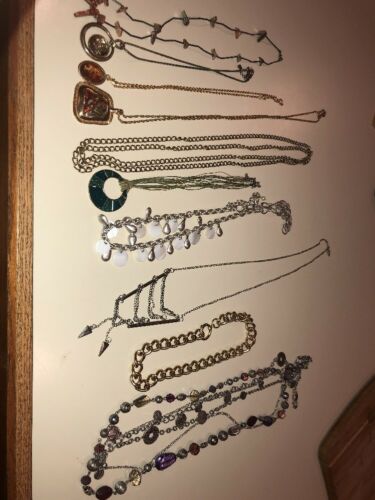 ESTATE LIQUIDATION  QUALITY Lot Of 10 Necklaces  MULTI STONES METALS