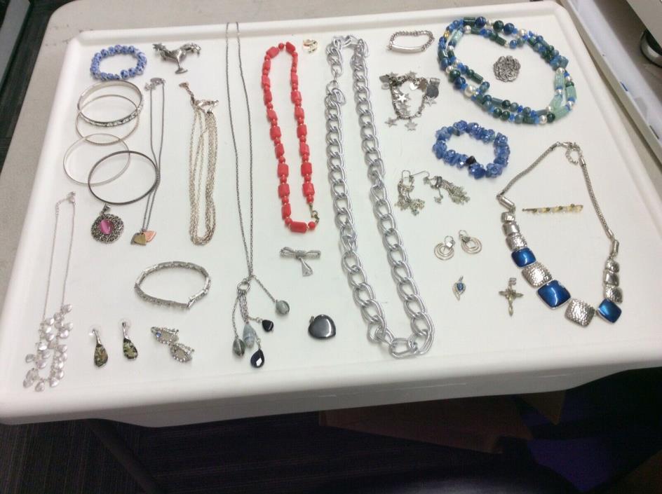 Lot of Costume Jewelry - Necklaces, Bracelets, Earrings, Pins, Pendants, Ring