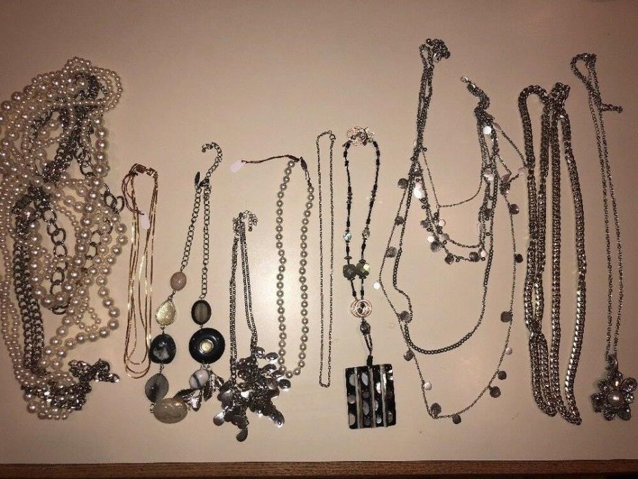 ESTATE LIQUIDATION  VINTAGE QUALITY COSTUME NECKLACES Lot Of 10 MULTI STONE