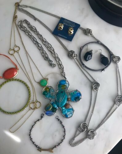 Lot 10 Pcs~Lot Of Costume Turquoise Jewelry~Earrings~Bracelets~Necklaces