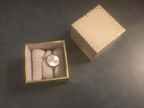 MZ Berger & Co. Silver Watch & Bracelet Set With The Letter 