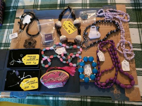 Vintage Costume Jewelry Lot, Necklaces, Earrings, Pins, Sterling, Etc.
