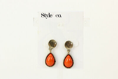 Style&Co  Orange Stone Gold-Tone Earrings