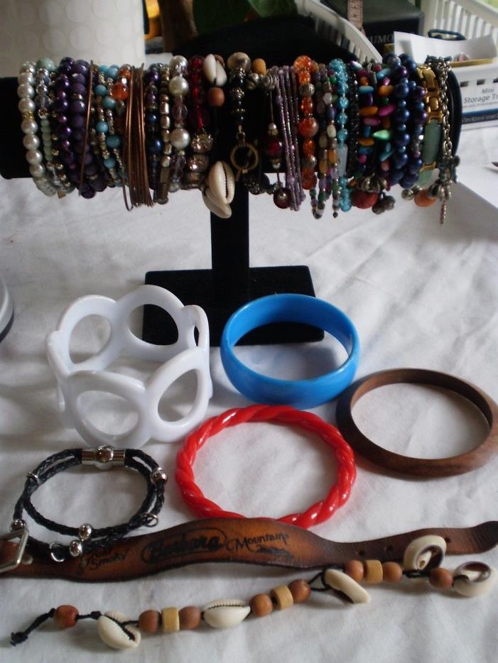 Lot of 39 FASHION BRACELETS AND 9 COPPER RINGS MIX