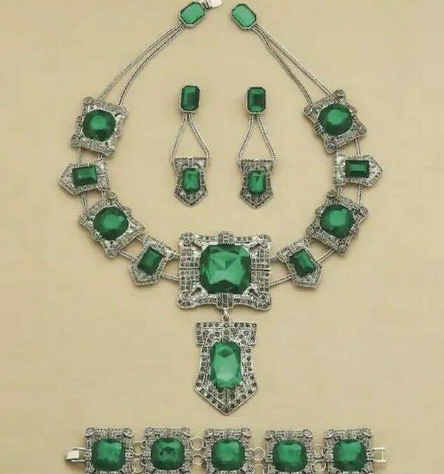 Midnight Velvet Green Faux Marcasite Necklace Bracelet or Earrings Fashion
