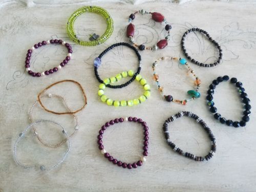 Assorted Lot of 13 Handmade Beaded bracelets