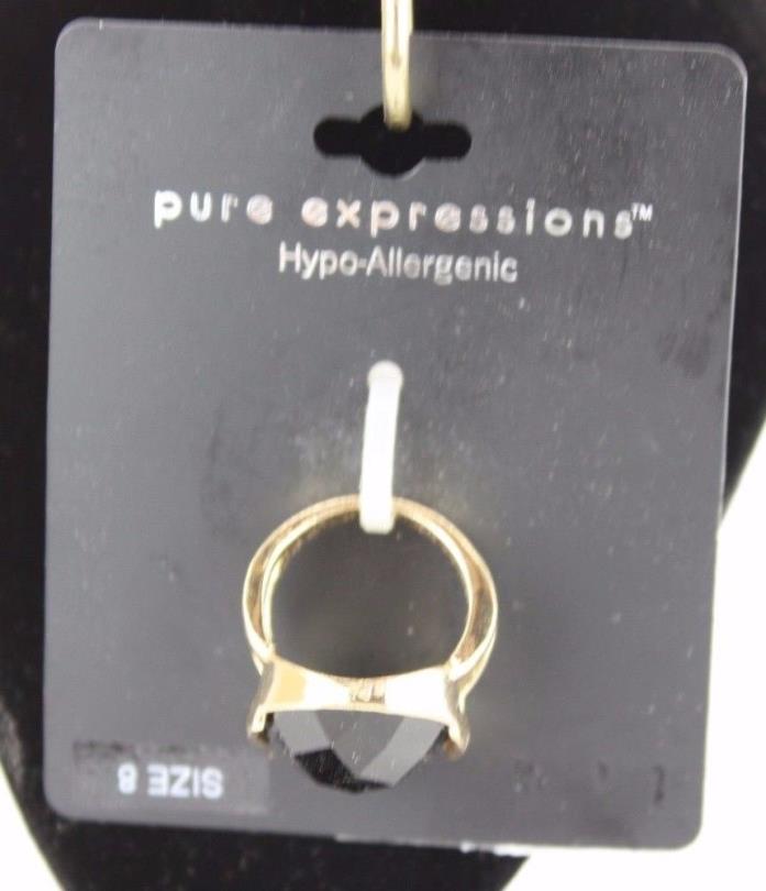 Pure Expressions Ring Gold & Black Color  Size 8