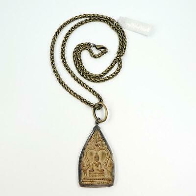Amy Kahn Russell Large Carved Wood Buddha Tibet Amulet Pendant 36