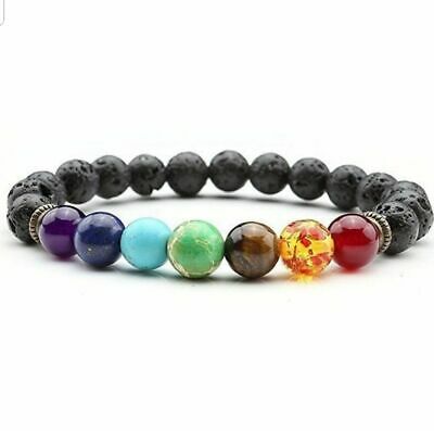 7 Chakra Healing Beaded Bracelet Natural Lava Stone Diffuser Bracelet Jewelry