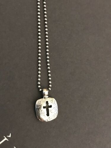 Silpada N1925 Sterling Silver Faith Oxidized Cross Religious Necklace 17