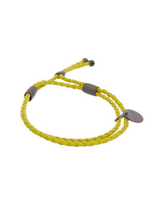 Bottega Veneta Intrecciato Nappa Leather Adjustable Bracelet, Yellow