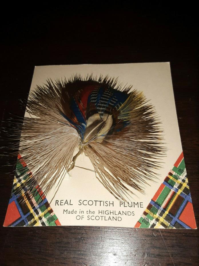 Vintage Authentic Scottish Plume Lot(2) HIGHLANDS of SCOTTLAND-FREE SHIPPING!!