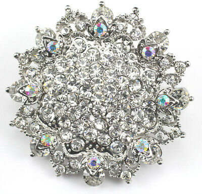 Clear Dazzling Austrian Rhinestone Crystal Bridal Wedding Brooch Pin