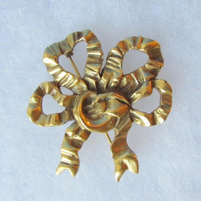 Historic Charleston Lapel Pin - Brass Bow  - Signed