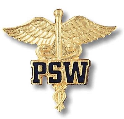 PSW Lapel Pin Caduceus Canada Medical Emblem Patient Service Worker New