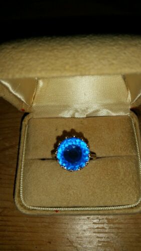 Elegant Rich Blue Violet Tanzanite CZ Ladies Silver Ring US sz 7.75#