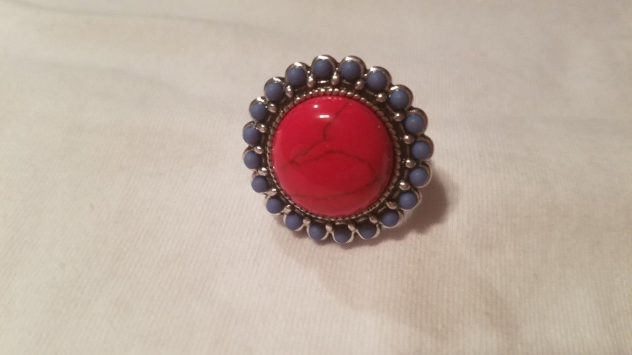 New Montana Silversmiths Red Jasper colored stone ring