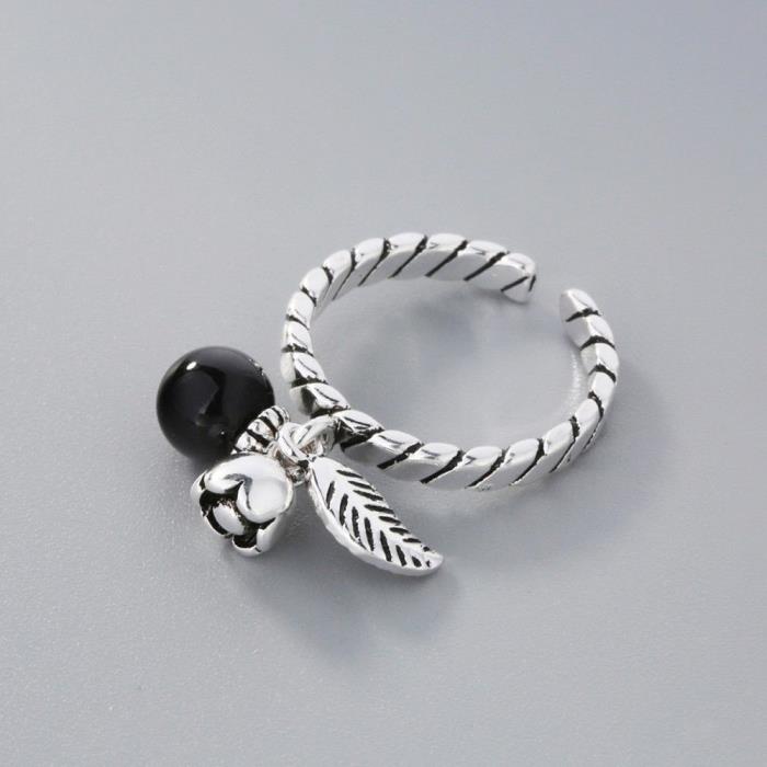 Rose feather charm sterling silver toe ring