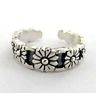 Sterling Silver 7 Flowers size small-medium adjustable toe ring